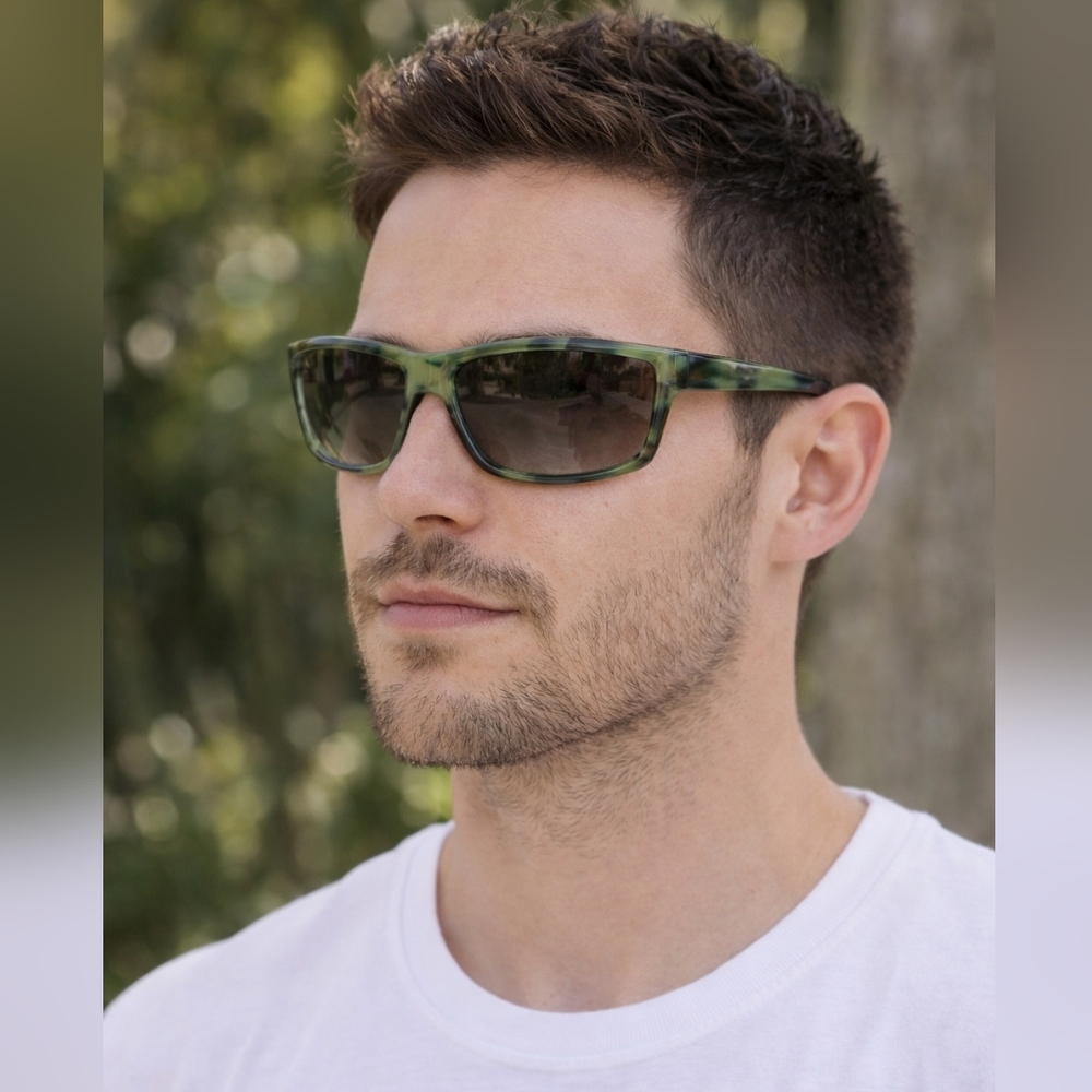 Vtg 90s Calvin Klein Collection Olive Horn Sunglasses - Made in Italy - 7706